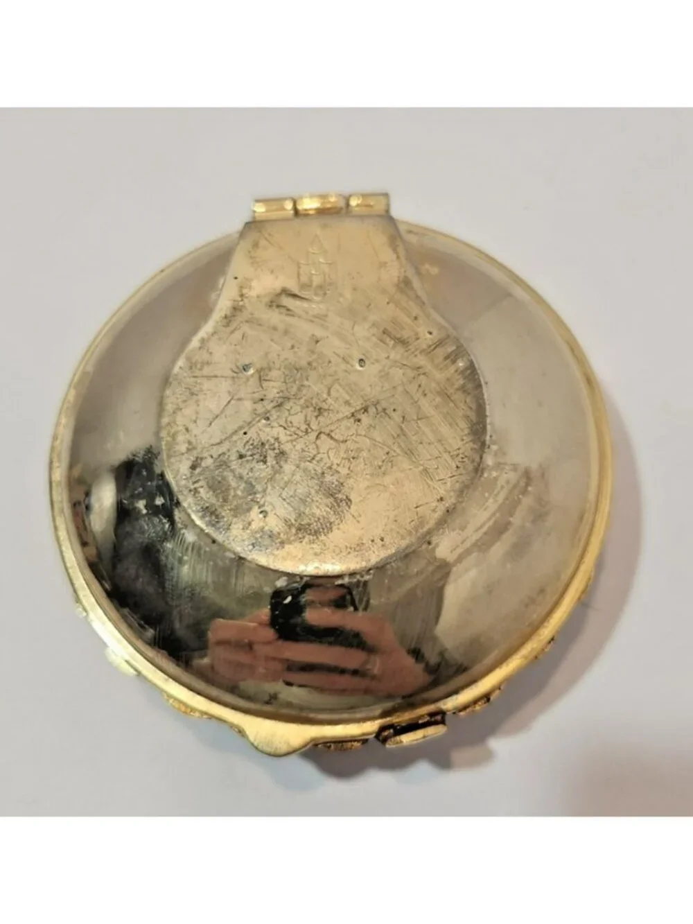Vintage Partylite Gold Shell Tealight Candle Clamshell Travel Compact Retired